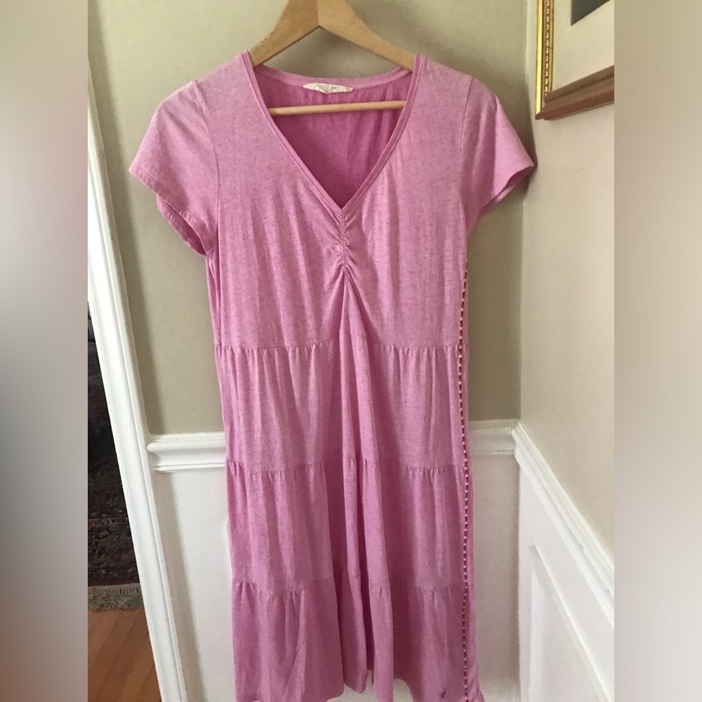 Odd Molly Pink Short Sleeve Tiered Dress Size European 2